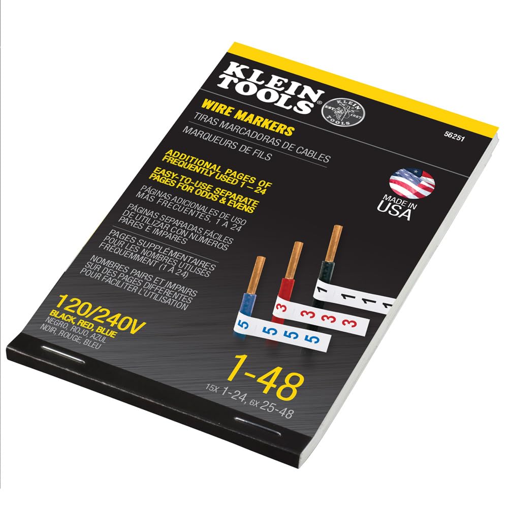 Klein Tools 56251 Wire markers-120/240 V 3 Phase 1 - 48