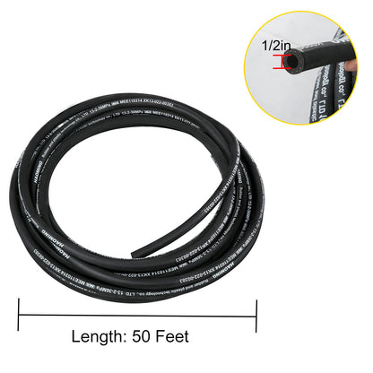VEVOR - Manguera hidráulica de goma de 50 pies con 2 trenzas de alambre de acero de alta resistencia, diámetro interior de 1/2 pulgadas, 5000 PSI máximo, manguera hidráulica a granel de -40 °C a 250