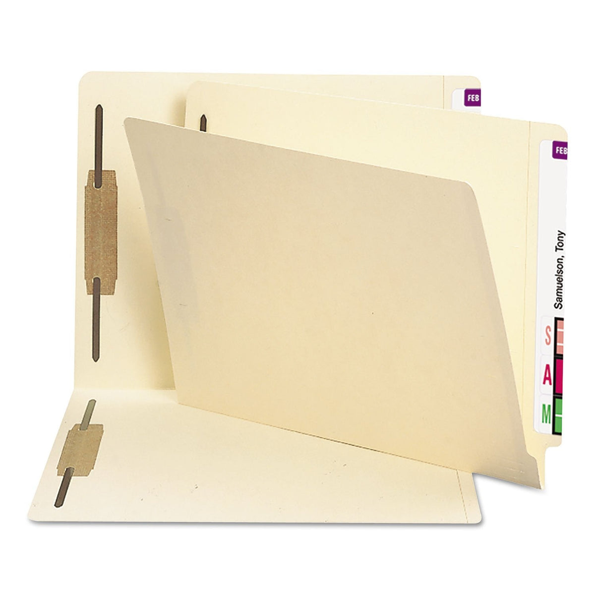 Smead - Carpeta con pestaña en el extremo, Shelf-Master® reforzado con lengüeta de corte recto, 2 Fasteners-Position 1 & 3, Manila, 250 per Box - 250 per Box - 2 Fasteners-Position 1 & 3