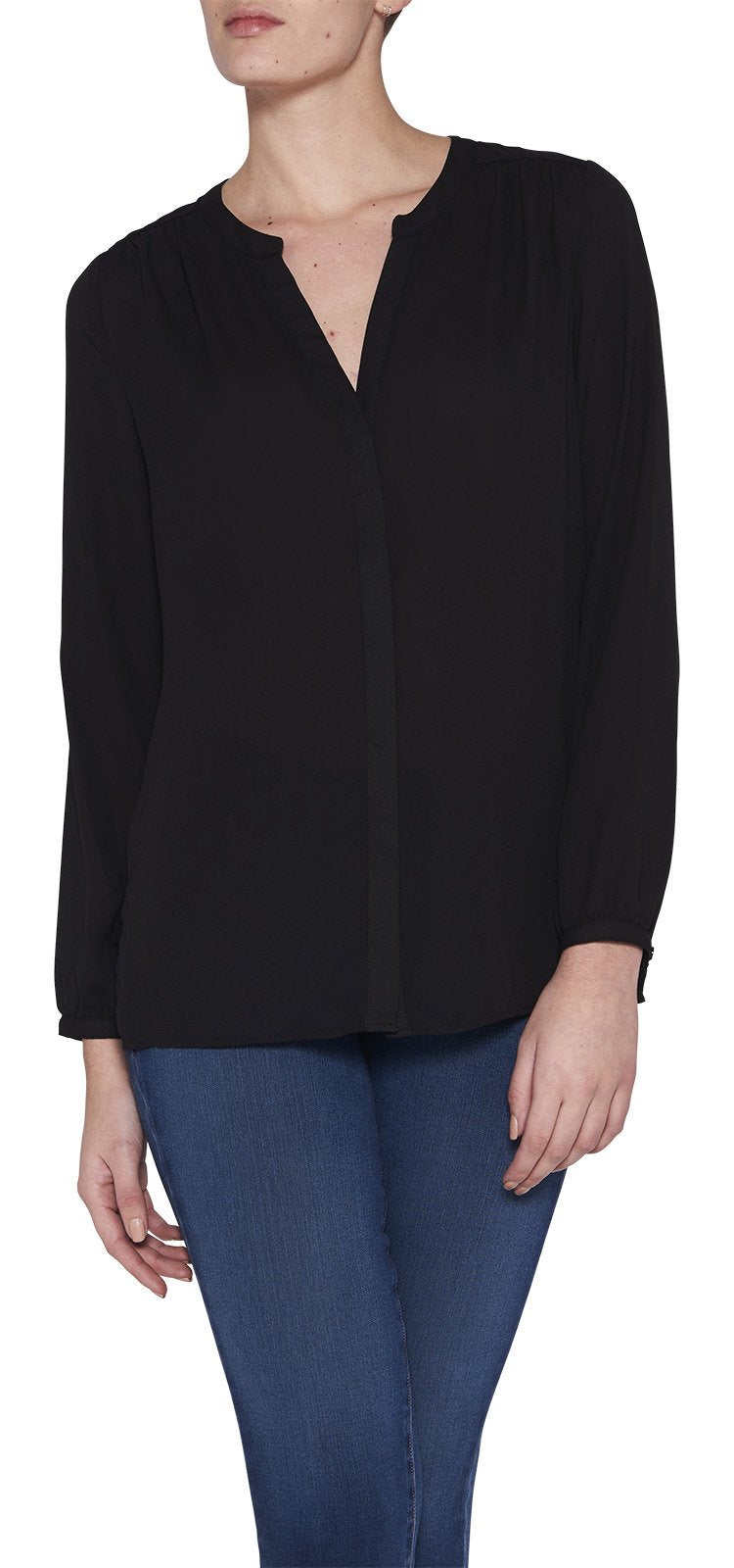 NYDJ Women's 3/4 Sleeve Pintuck Blouse