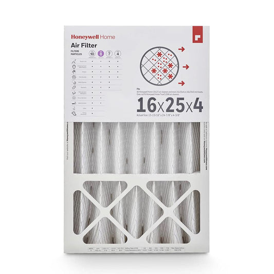 Honeywell Home MERV 8 - Filtro de aire para horno de CA, 16 x 25 x 4 (CF408F1625-1PKAM) (dimensiones reales: 15.6 x 24.8 x 4.3 pulgadas) 1 filtro