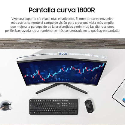 Samsung Monitor Curvo 27 Pulgadas Essential S3, S39GD, FHD, 100Hz