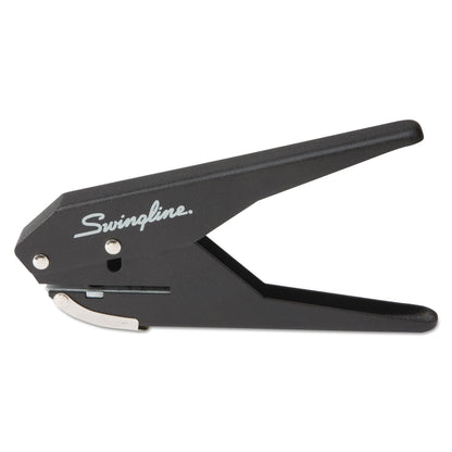 Swingline 74017 perforadora de 1 agujero, perforadora de 20 hojas de capacidad, alicates de baja fuerza, negro y plateado