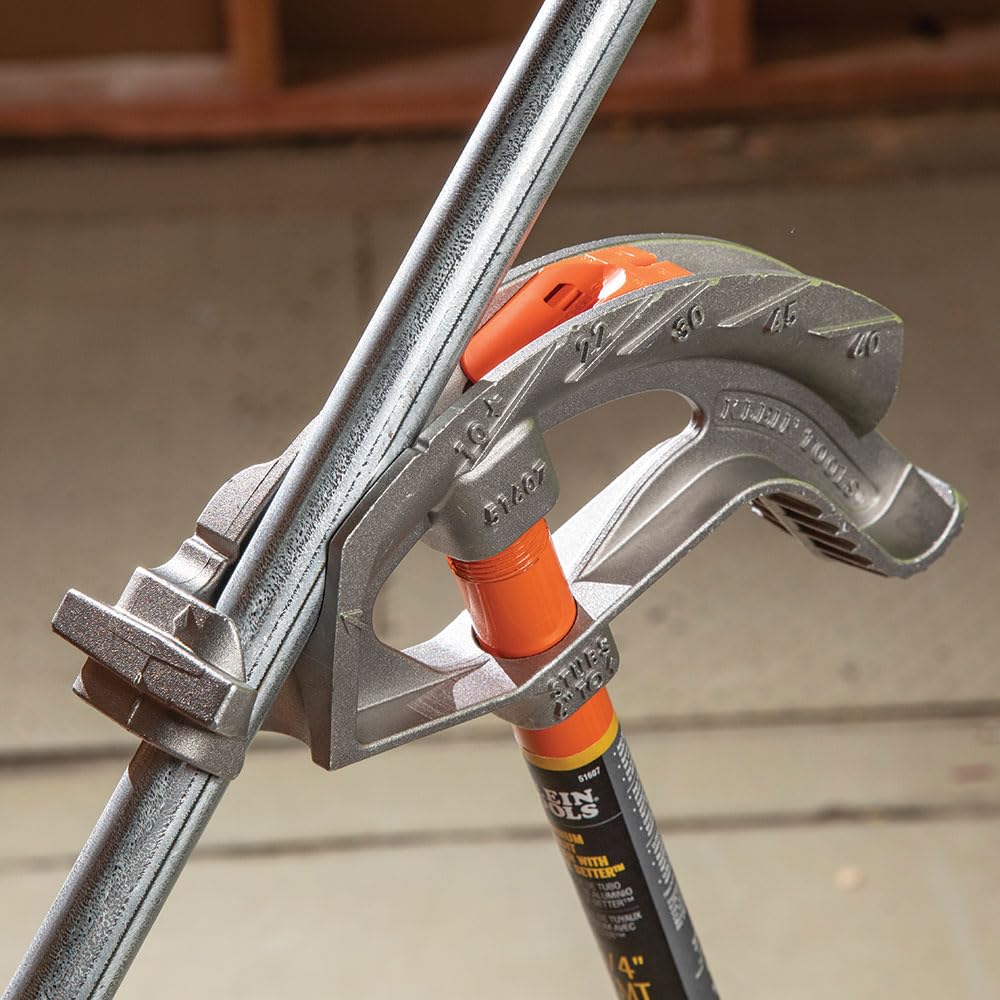 KLEIN TOOLS 51607 | Doblador De Conduit 3/4" EMT | Cabeza De Aluminio | Logra dobleces precisos y repetibles con Angle Setter; su pedal ancho brinda estabilidad y facilita el trabajo en conduit.