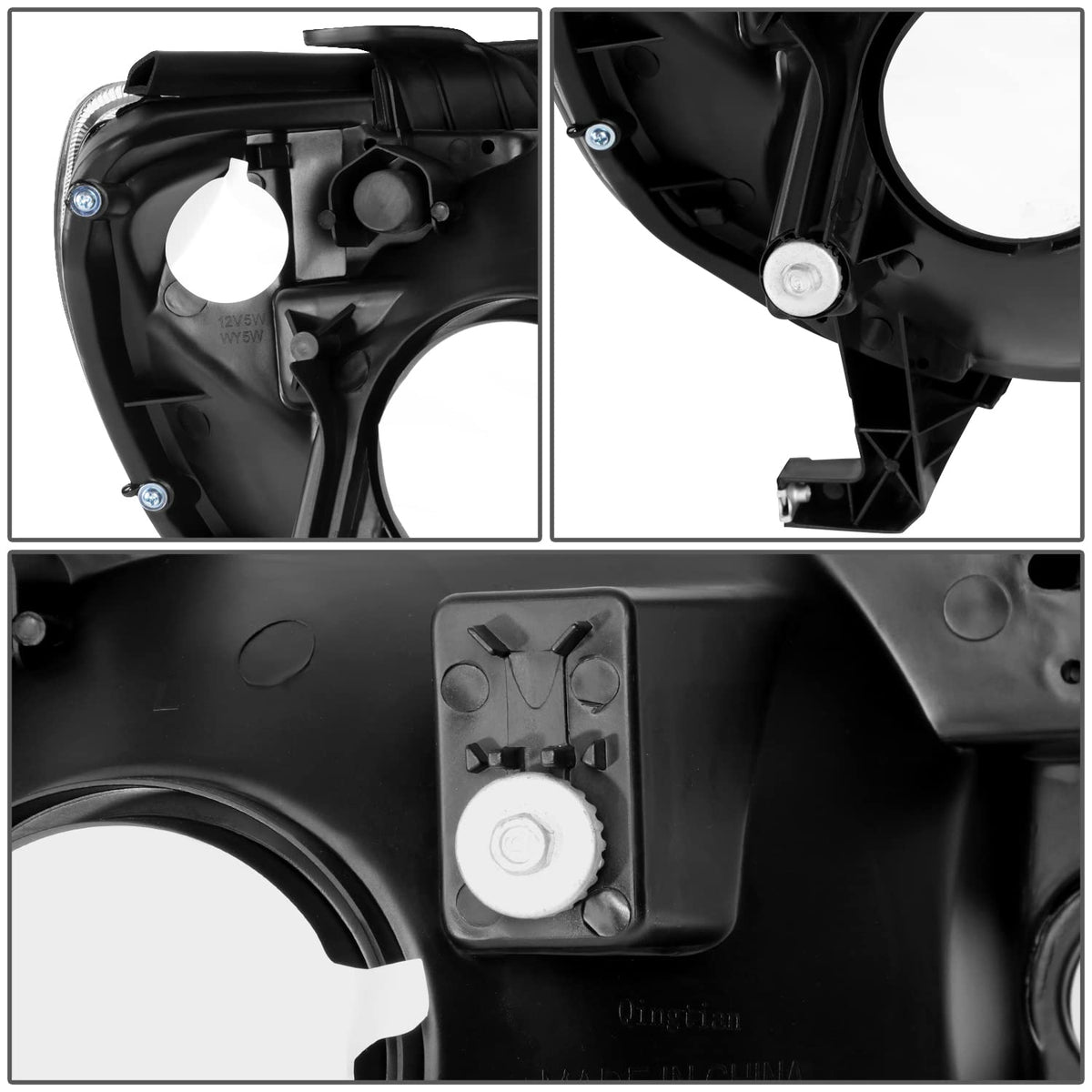 DNA Motoring HL-OH-TTAC05-BK-AM Par de Faros Delanteros para Toyota Tacoma 05-11 Carcasa Negra Reflector Ámbar