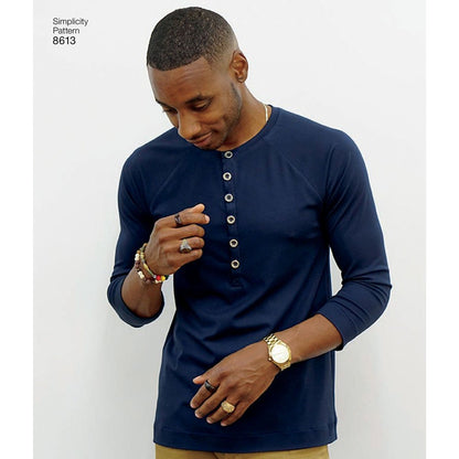 Simplicity Mimi G Style US8613A - Patrones de camisa de manga larga para hombre, tallas XS a M