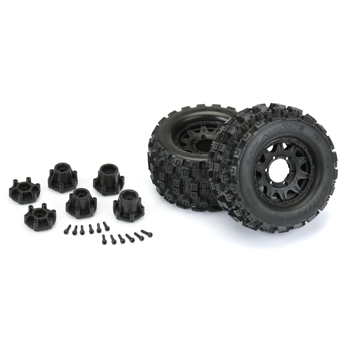Pro-line Racing 1/10 Badlands MX28 FR/RR 2.8" MT Tires Mounted 12mm Blk Raid (2), PRO1012510