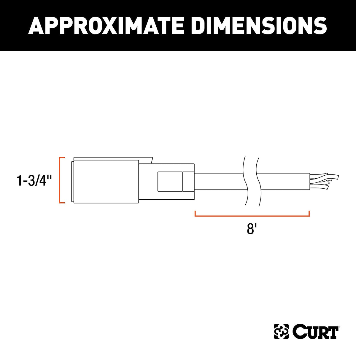 Curt Enchufe de Cableado para Remolque de 7 Pines RV Blade 56622, 2.44 m