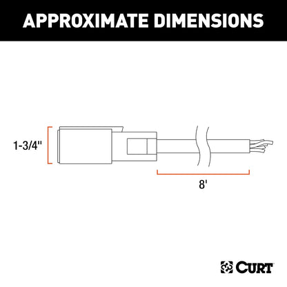 Curt Enchufe de Cableado para Remolque de 7 Pines RV Blade 56622, 2.44 m