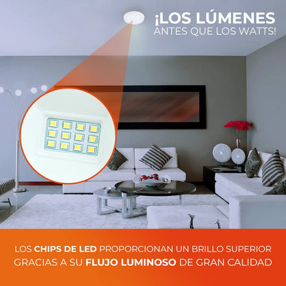 Tecnolite - Lámpara Plafón LED Techo 10 W, Luz de Día, Interiores, No atenuable, LED integrado