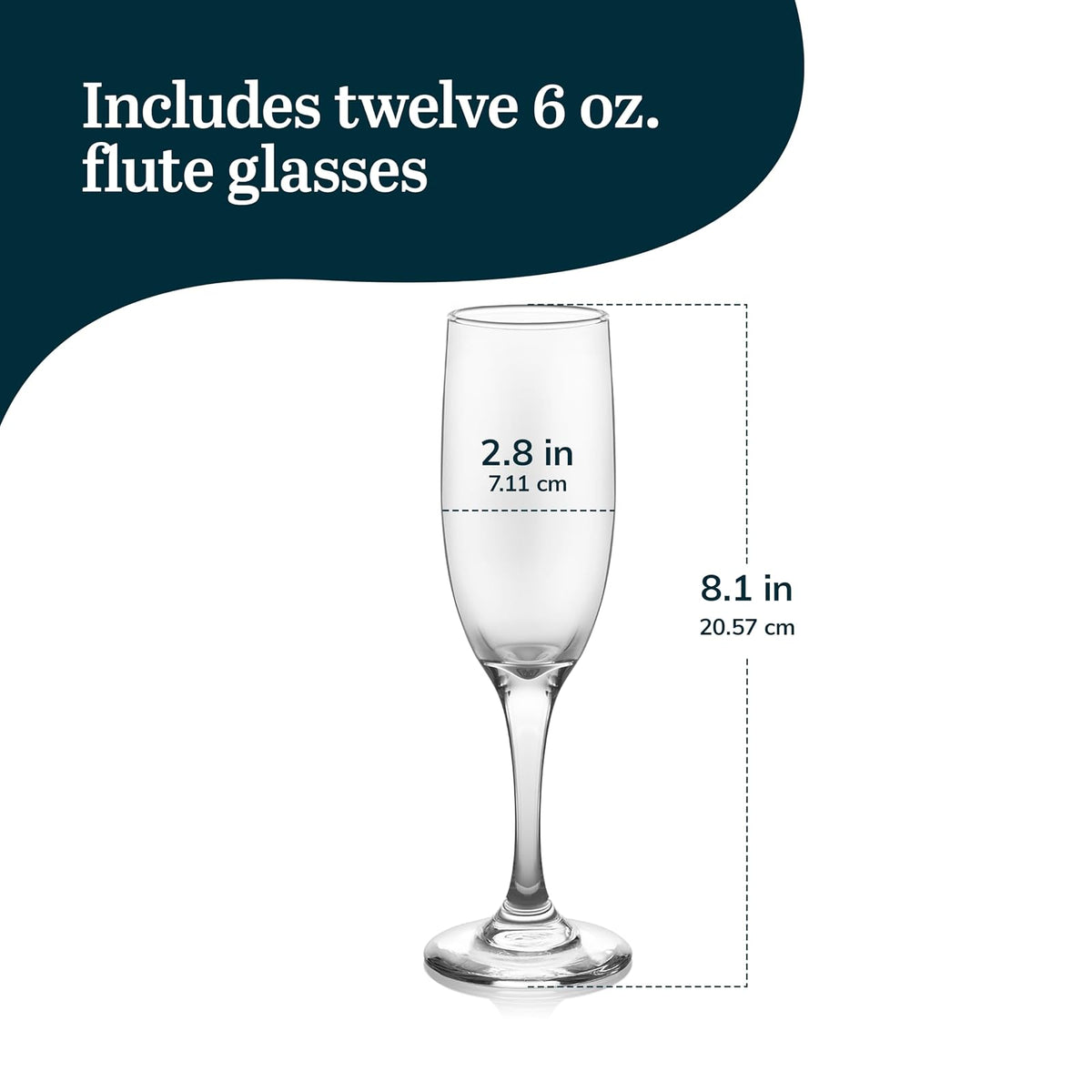 Libbey 3795 Embassy 6-Ounce Flute Champagne Glass, Set of 12