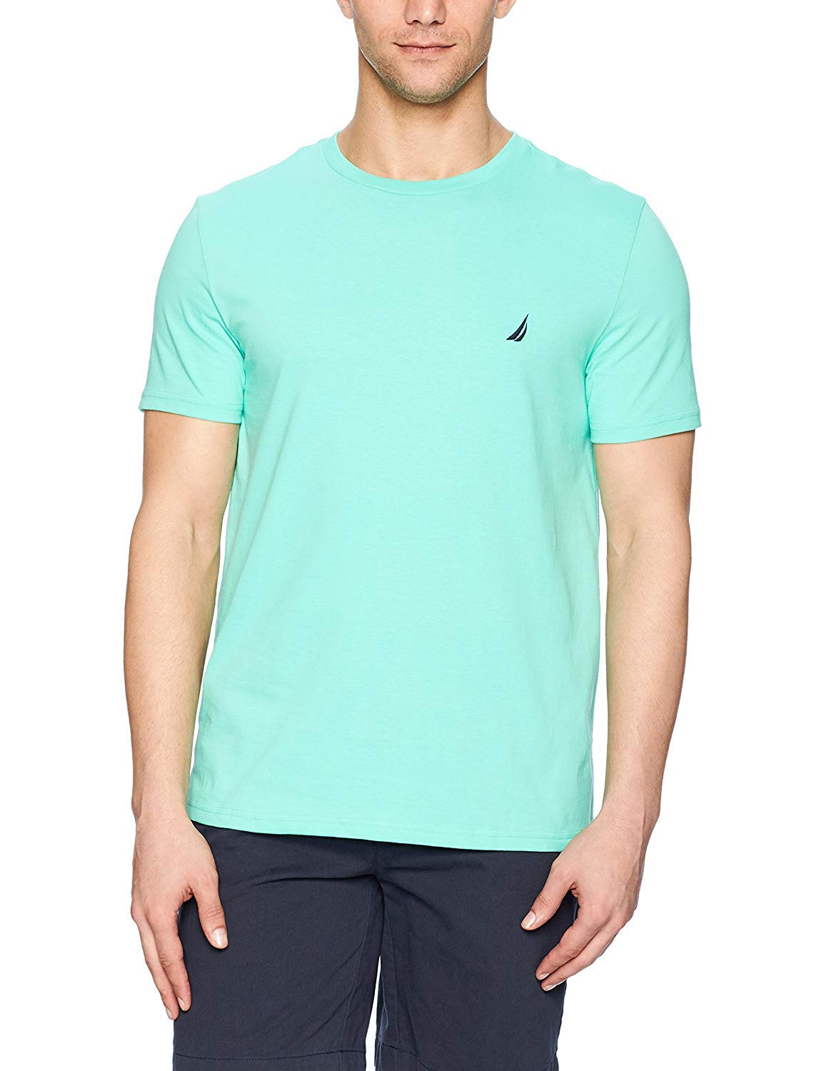 Nautica Playera Cuello Redondo para Hombre, Manga Corta - CH - Menta Spring Sólido