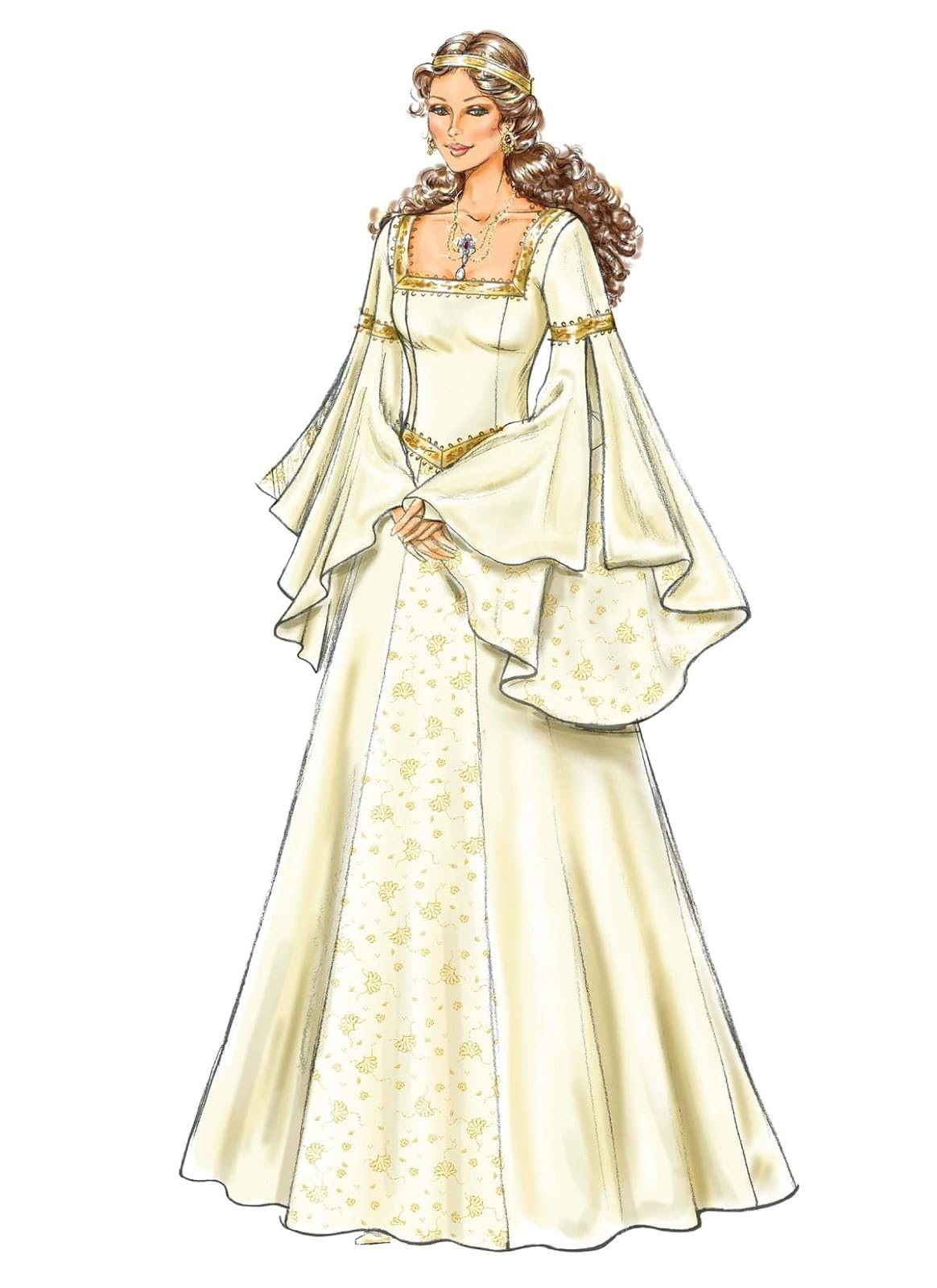 Butterick B4571 - Vestido Medieval para Mujer, diseño de Costura de Disfraz de Feria renacentista, Tallas 14-20