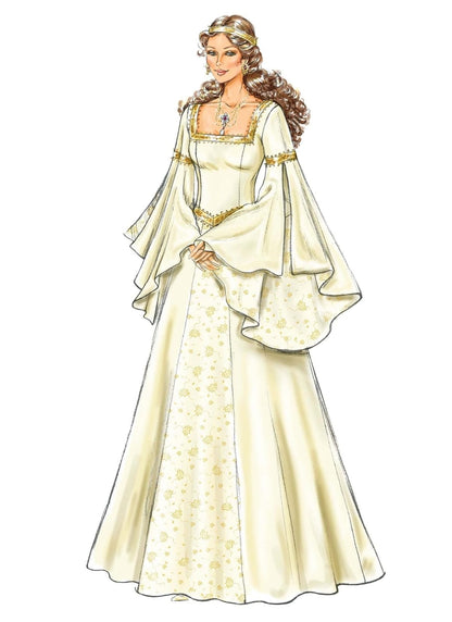 Butterick B4571 - Vestido Medieval para Mujer, diseño de Costura de Disfraz de Feria renacentista, Tallas 14-20