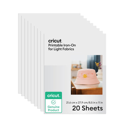 Cricut Papel de Transferencia Térmica para Telas Oscuras - Telas ligeras