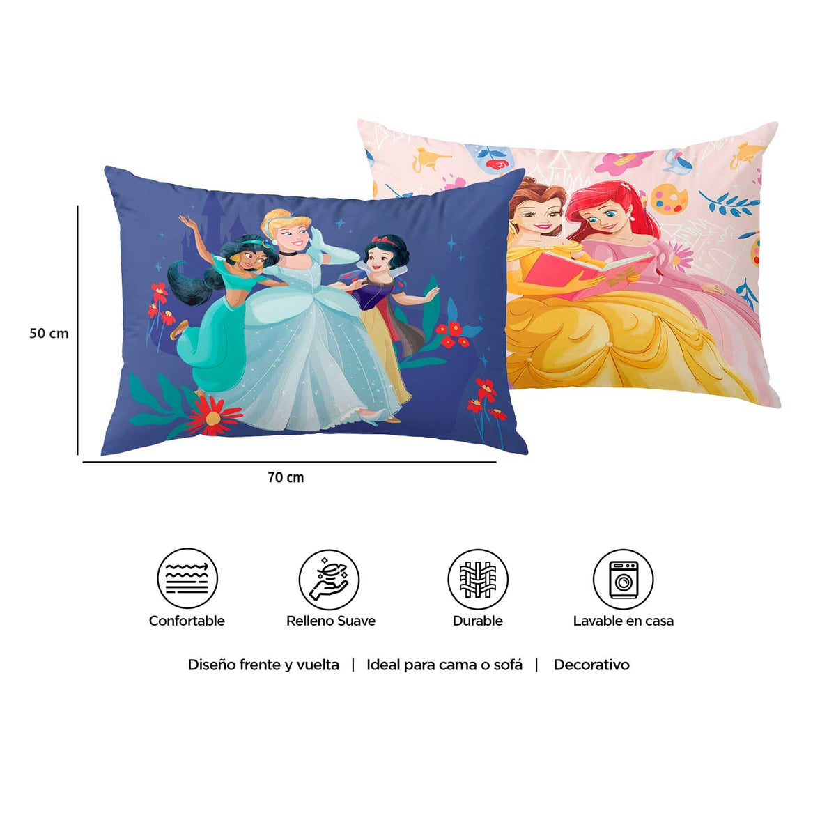 Providencia Almohada Reversible 70x50 cms Princesas Cuento