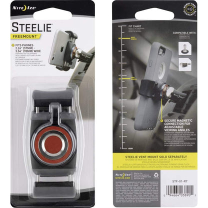 Nite Ize STF-01-R7 Soporte Original Steelie FreeMount - Soporte Adicional para Sistemas de Montaje de teléfono magnético Steelie, Color Negro