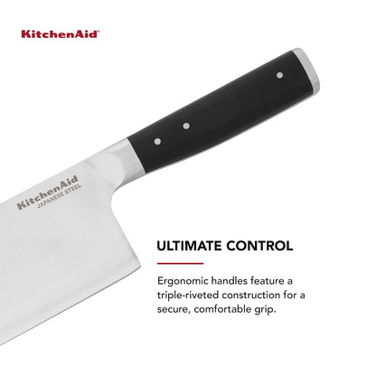 KitchenAid Gourmet Cuchillo De Carne | Negro, 6", Cuchillo Forjado, Triple Remache, Cubierta Personalizada
