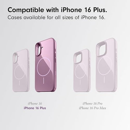 Beats - Funda iPhone 16 Plus – MagSafe, Funda Protectora Resistente a los rasguños, Delgada, con Revestimiento de Microfibra – Púrpura Atardecer