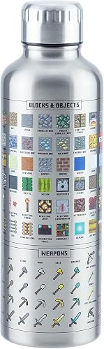 Paladone Minecraft Metal Water Bottle | Officially Licensed Gaming Merchandise