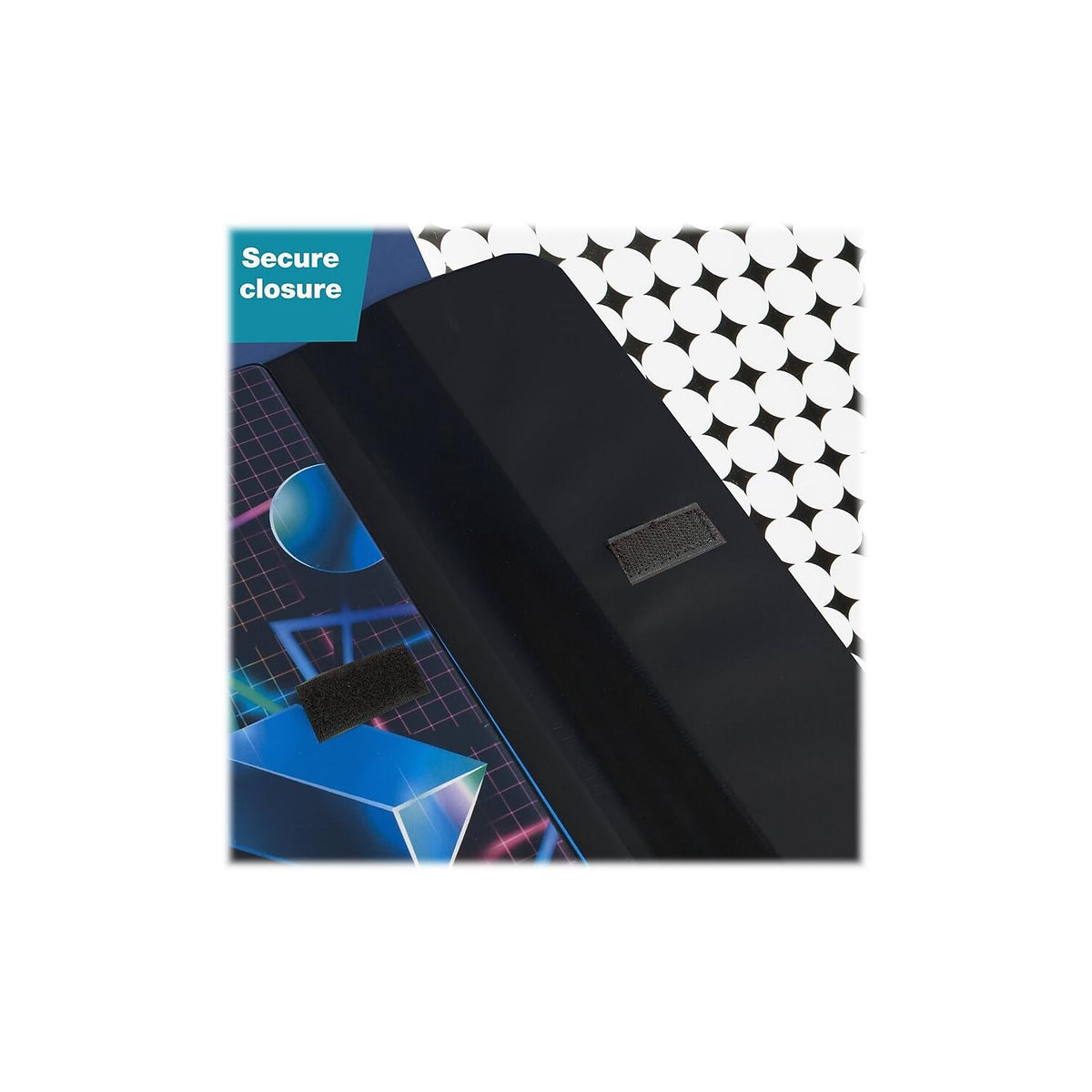 Mead Trapper Keeper - Carpeta de 1" con 2 Folders y Cierre de Velcro. Diseño Shapes. 260038CQ1-ECM