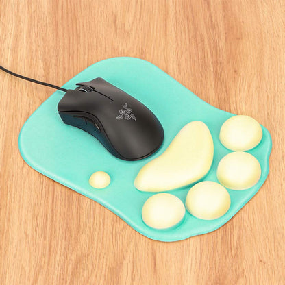 Emoly Alfombrilla para Mouse con Soporte de muñeca de Silicona Suave para Patas de Gato, reposamuñecas, Alfombrilla de Mouse para computadora, decoración de Escritorio (10.7 x 7.8, Verde)