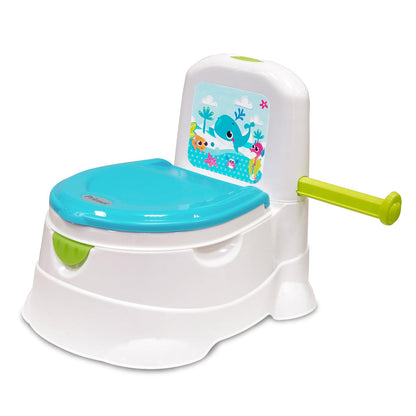 PRINSEL | Nica Entrenadora | Bañito Entrenador para Bebé | Trend - Unisex | Blanco/Azul | De 18 a 36 Meses, Con Portarollo | Artículos para Bebés