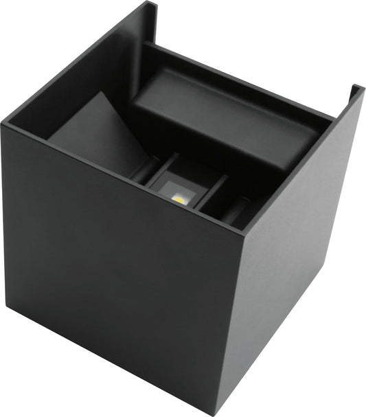 Luminaria LED Pared Cubo Doble Disparo y Angulo Ajustable ARTLITE Negro Mate 6W Alumio IP54 (Blanco Frío)