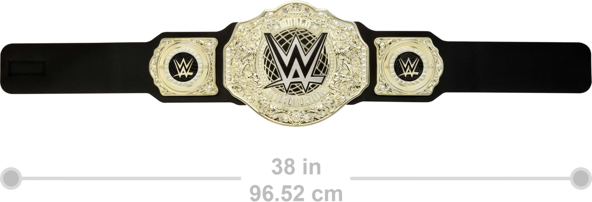 Mattel Cinturón de Campeonato de WWE, Juego de rol y Disfraz del Campeonato Mundial de Peso Pesado, Aprox. 100 cm de Largo cinturón de Piel sintética con Ajuste único, HYF18