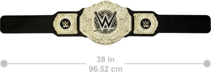 Mattel Cinturón de Campeonato de WWE, Juego de rol y Disfraz del Campeonato Mundial de Peso Pesado, Aprox. 100 cm de Largo cinturón de Piel sintética con Ajuste único, HYF18