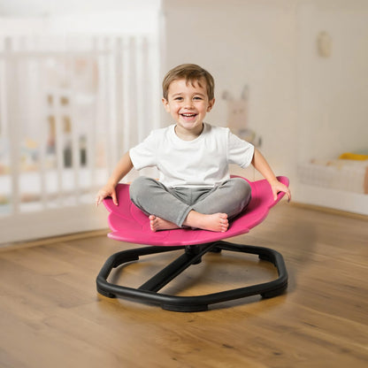 VEVOR Silla Giratoria Infantil Sensorial, Forma de Elefante, hasta 100 kg, con Base Metálica Antideslizante, Favorece la Coordinación, el Equilibrio y la Concentración, Roja, 54 x 54 x 25,5 cm