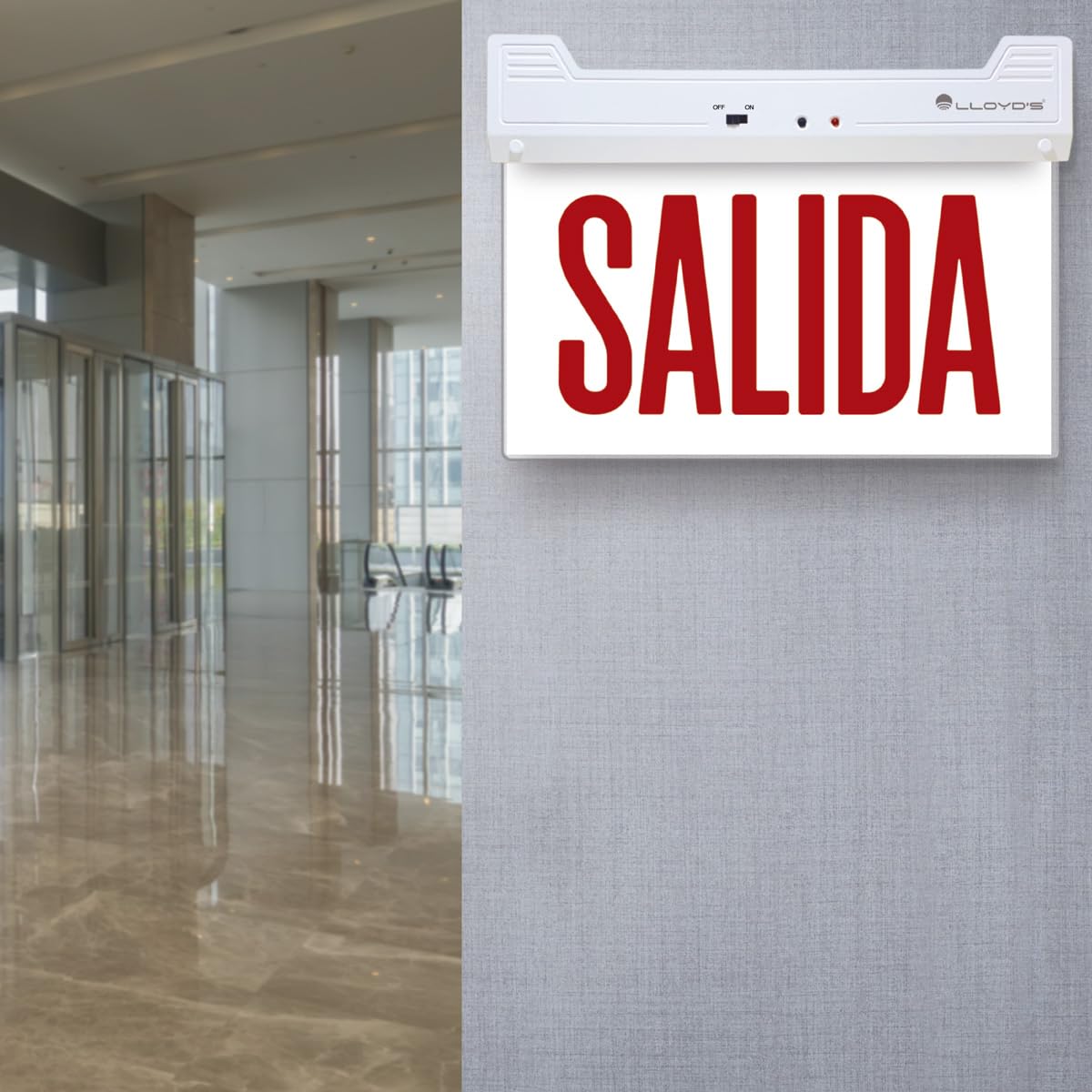 Lloyd's Señal de Salida con Lámpara LED de Emergencia