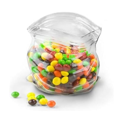 Fred Friends Tazón de vidrio soplado a mano en forma de bolsa sin cerrar (Unzipped)
