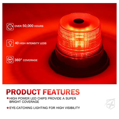 Xprite Luz LED de Faro con Base Magnética para Carretilla Elevadora y Vehículos, Rojo, SL-BCN-G3-R