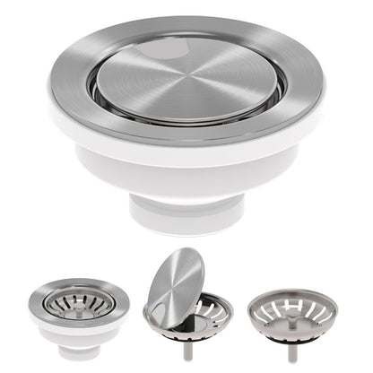 KRAUS Conjunto de drenaje Versi de acero inoxidable con tapa abatible, ST-4 - Acero Inoxidable - Drenaje con tapa abatible