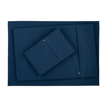 Nautica, Set de Sábanas Queen 100% Algodón, Color Azul, Captain´s Blue