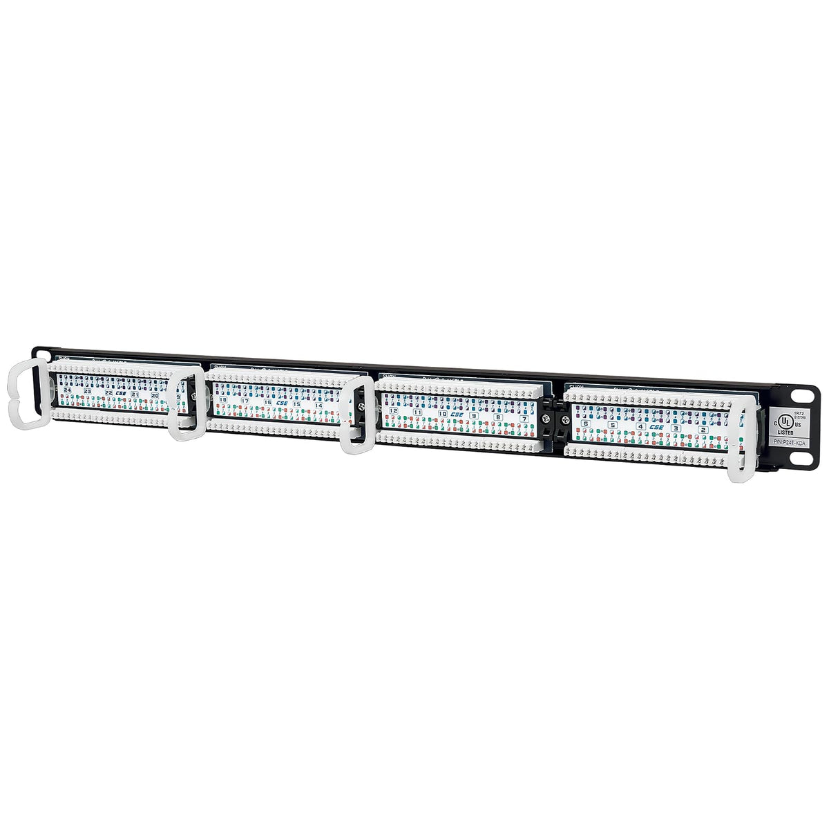 Intellinet 513555 Panel de Parcheo Cat5e – 24 Puertos RJ45, UTP, 1U, Compatible con 110/Krone, para Cableado de Red Ethernet y Rack de 19”