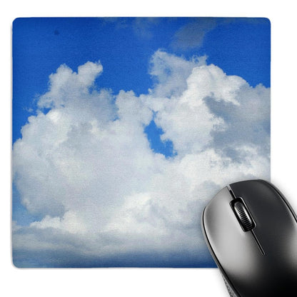 3dRose 8 x 8 x 0.25 Inches Mouse Pad, Puffy White On Blue (mp_33223_1)