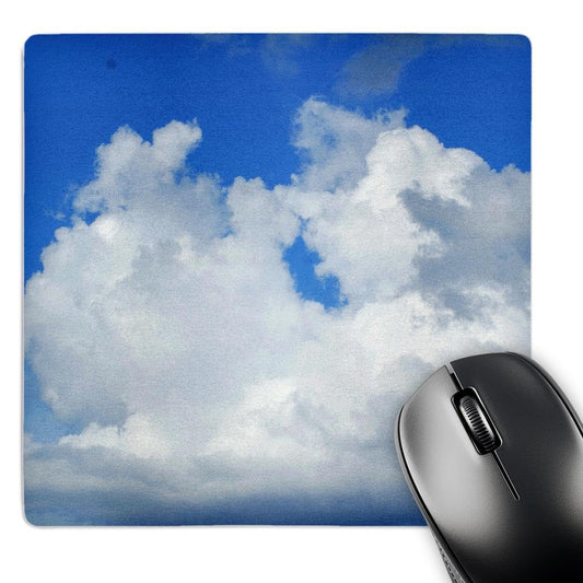 3dRose 8 x 8 x 0.25 Inches Mouse Pad, Puffy White On Blue (mp_33223_1)