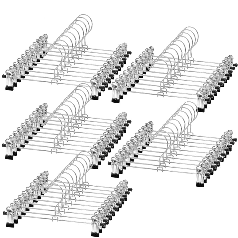 NORTHERN BROTHERS - Paquete de 50 Perchas para Pantalones con Clips, Perchas para Falda y Pantalones Cortos, Perchas para Ropa Resistentes para Pantalones, Camisas, Jeans, Perchas Delgadas para - Paquete de 50