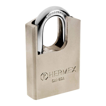 Hermex Candado de Acero con Llave Anti-Ganzúa, Máxima Seguridad - 60 mm