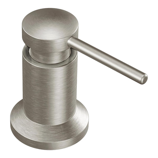 Moen Spot Resist - Dispensador de jabón o loción de cocina de acero inoxidable con botella recargable sobre el fregadero, 3942SRS