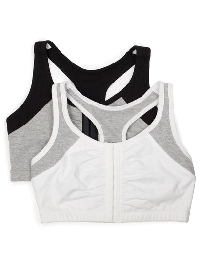 Fruit of the Loom Brasier Deportivo Racerback Paquete de 2 - Blanco con gris - negro con gris - 34