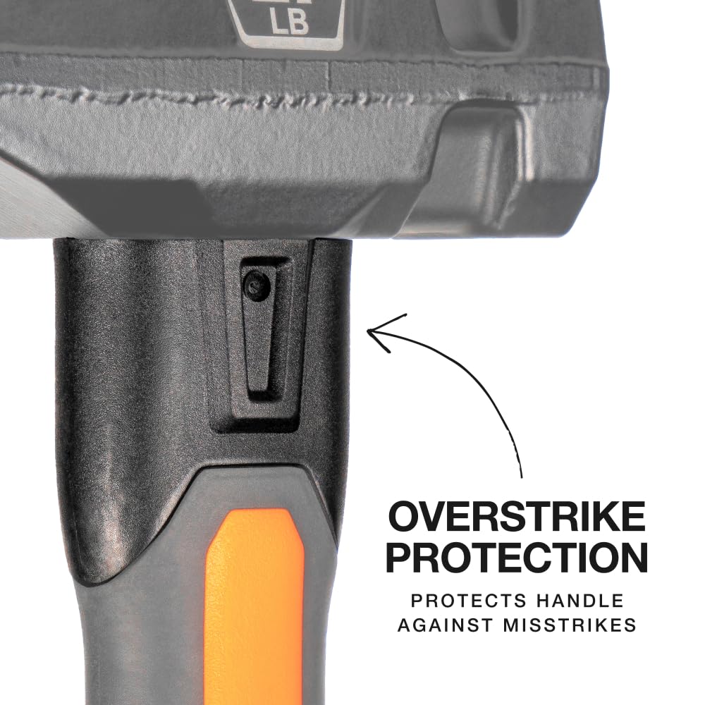 Klein Tools H80602 - Martillo herrero de 2-1/2 libras con mango de fibra de vidrio y cara de cuña, diseño resistente a golpes para golpes y demolición, incluye agujero de cordón