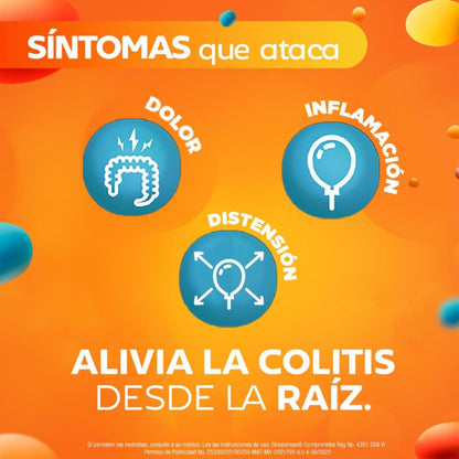 Sinuberase Probióticos Bacillus Coagulans 1 millón UFC 48 comprimidos. Alivia los Síntomas de la Colitis Desde la Raíz: Dolor, Inflamación, Distensión