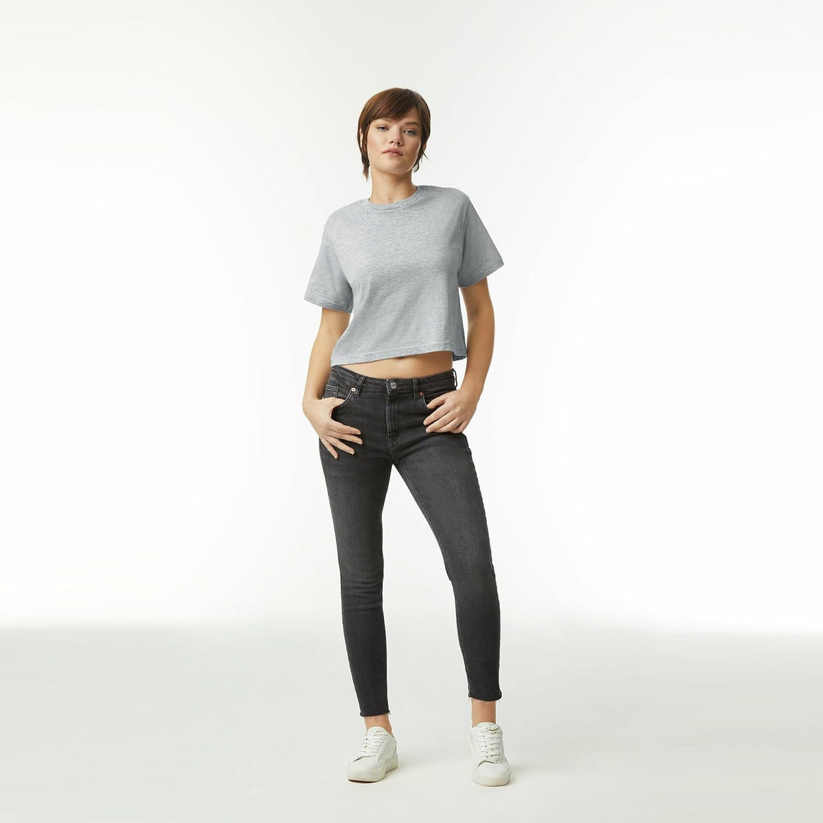 American Apparel Fine Jersey Boxy T-Shirt, Style G102, 2-Pack Camiseta Mujer