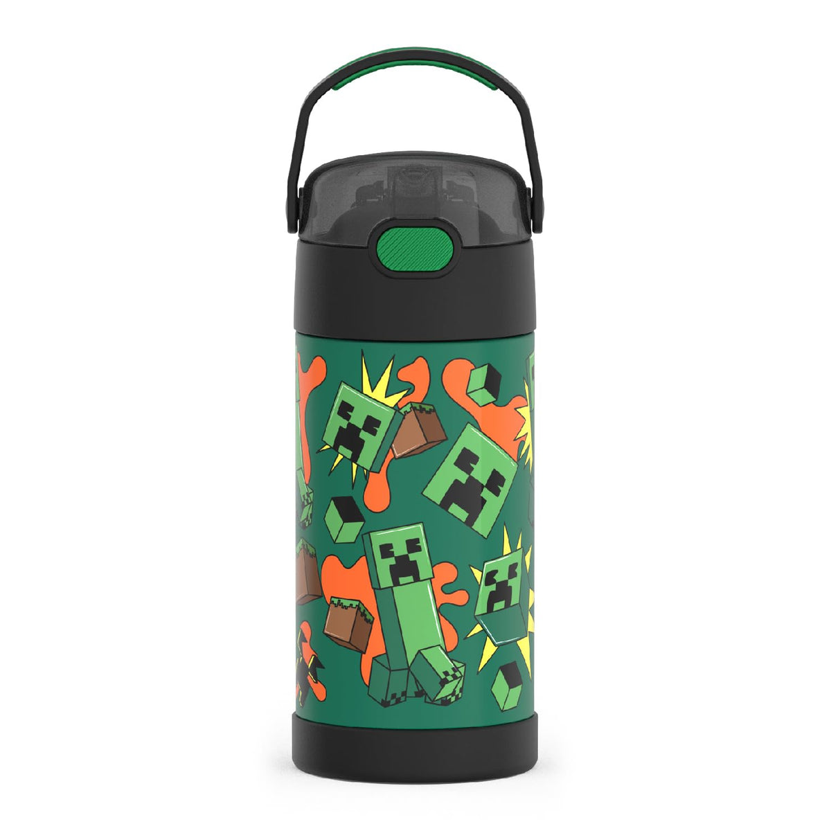 Thermos FUNtainer Botella Infantil con Popote 12 oz - minecraft - Botella