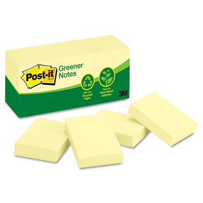Post-it Favorite - Notas adhesivas, 1.5 x 2 pulgadas, Canary Yellow Recycled, 12 bloques de notas