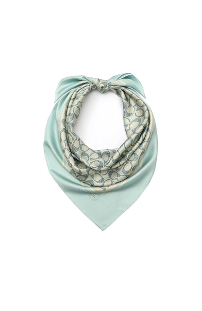 Coach Vintage Signature C Printed Silk Square Bufanda cuadrada Mujer - Talla Única - Azul - claro