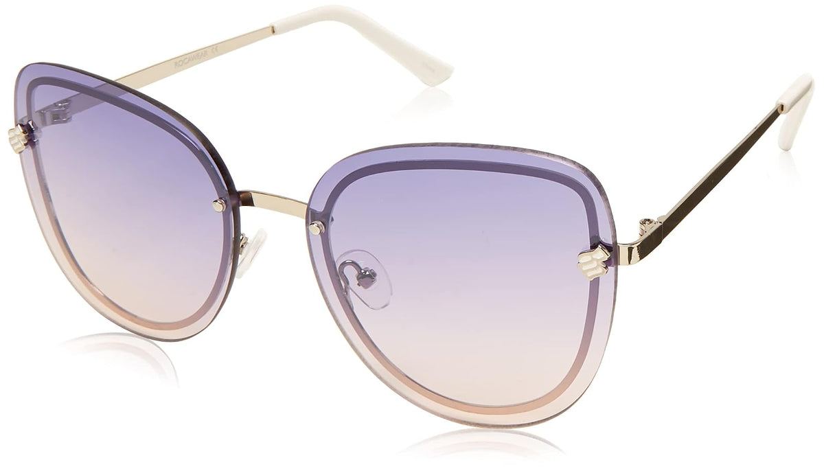 Rocawear Women 's R677 SLV Cateye anteojos De Sol, Plata, 63 mm